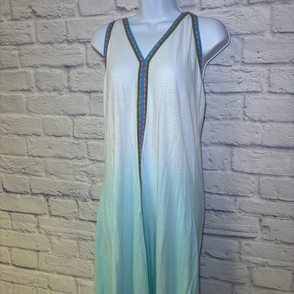 Pitusa PIMA SUNDRESS Swimsuit Cover Up White Blue Ombre Beach Resort Wear - Picture 11 of 16